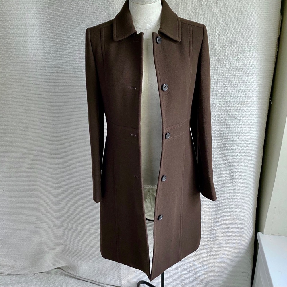 J.Crew 6 Wool Year Round Lady Coat 3/4 Midi Brown - Picture 2 of 9